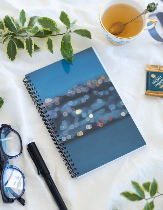 City lights notebook: A5, unlined pages