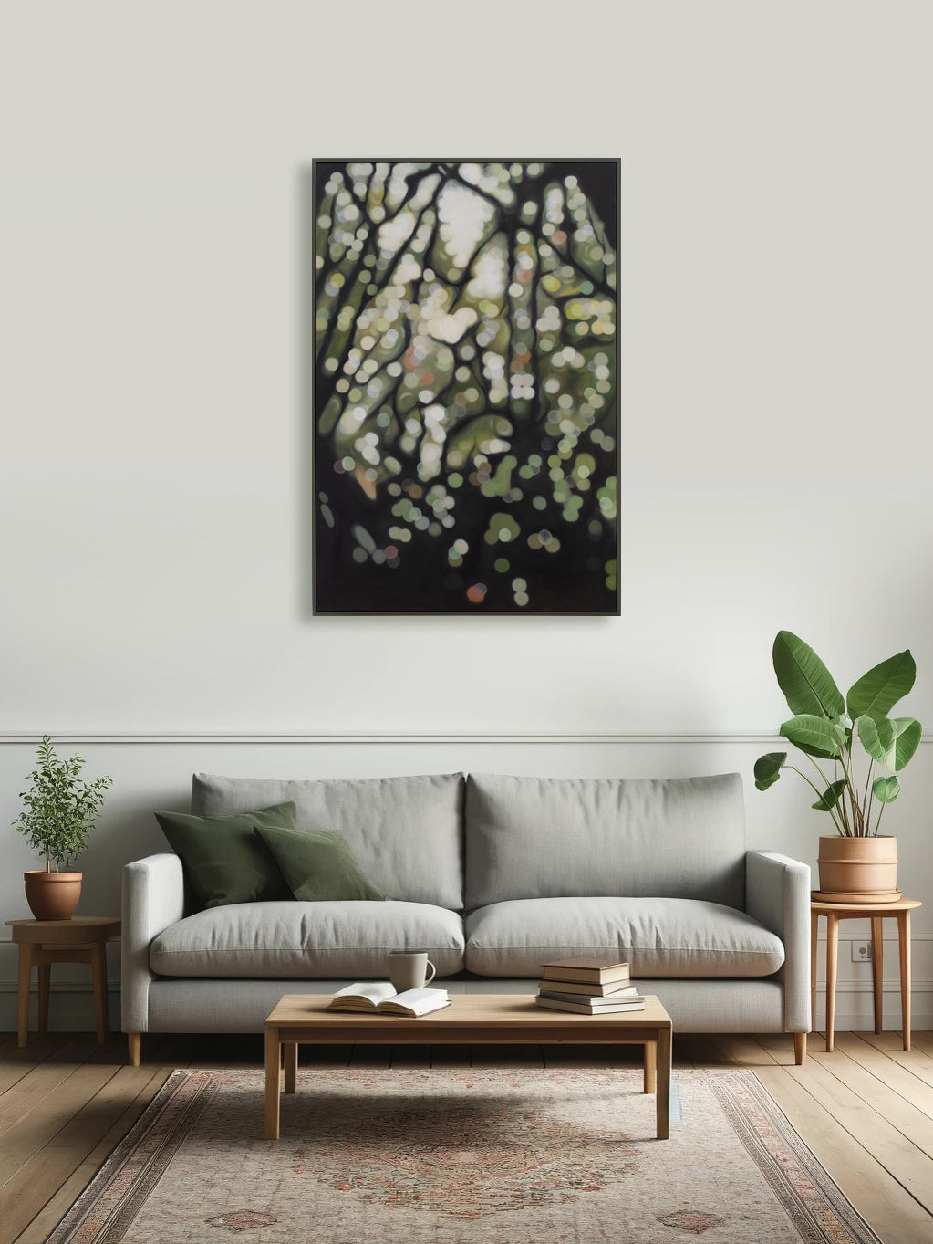 The Silent Retreat - Forest Bokeh original oil painting on canvas