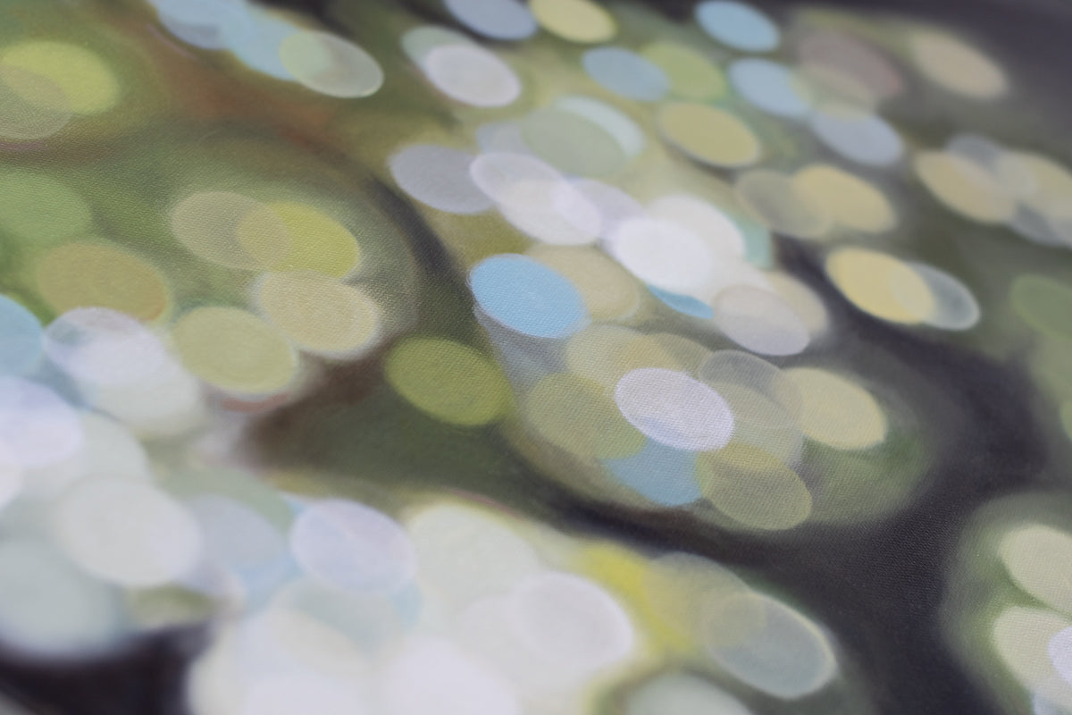 Bathing In It - Forest Bokeh original oil painting on canvas