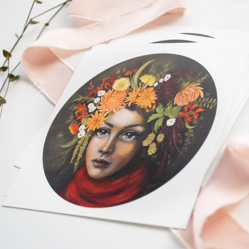 The Four Seasons: Set of 4 seasons botanical portrait prints