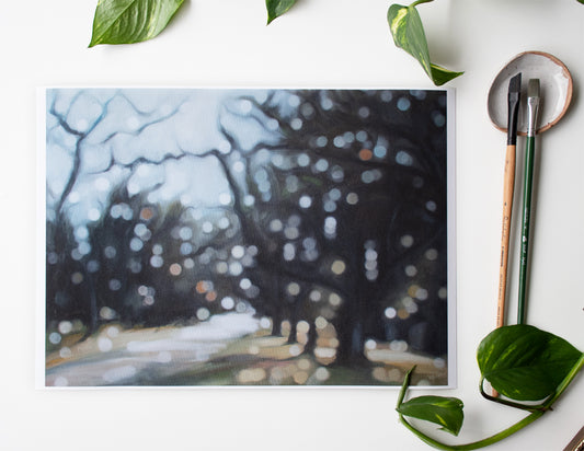 Queens Park Invercargill is the subject of this oil painting by Southland Artist Mel McKenzie