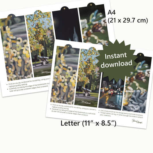 Printable Bokeh Bookmarks - Instant Download