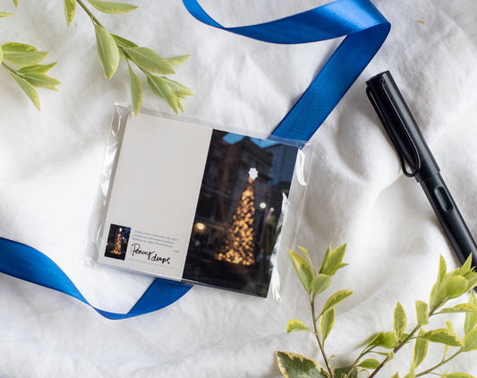 Bokeh Christmas Tree note cards - set of 10