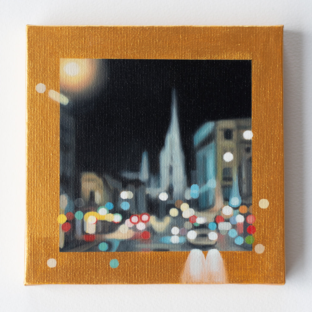 Small original oil painting - Dunedin at night