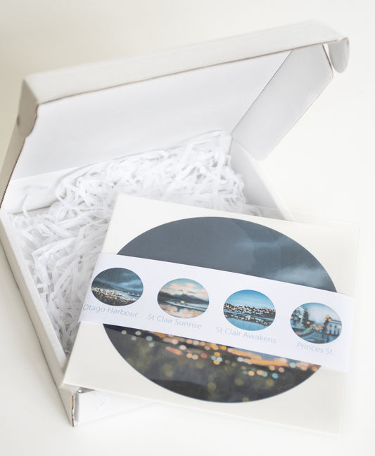 Dunedin Lights: Set of 4 Dunedin bokeh art prints