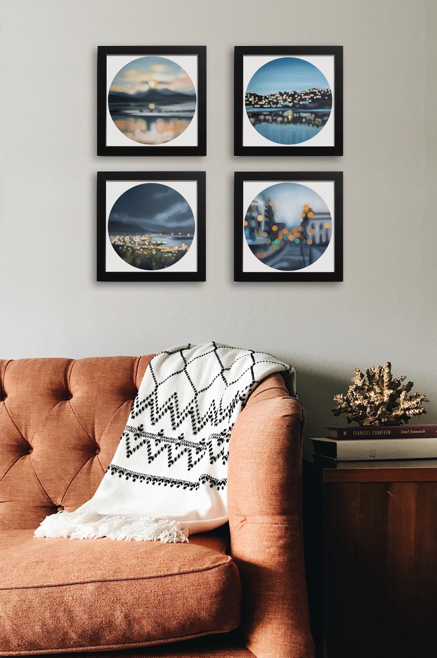 Dunedin Lights: Set of 4 Dunedin bokeh art prints