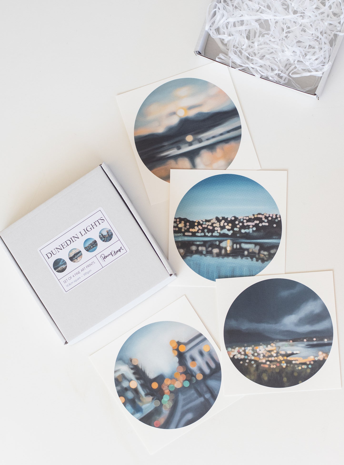 Dunedin Lights: Set of 4 Dunedin bokeh art prints