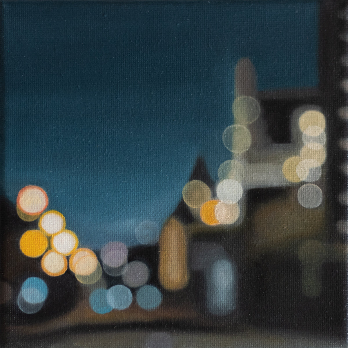 Dunedin Railway Station - Bokeh original oil painting on canvas