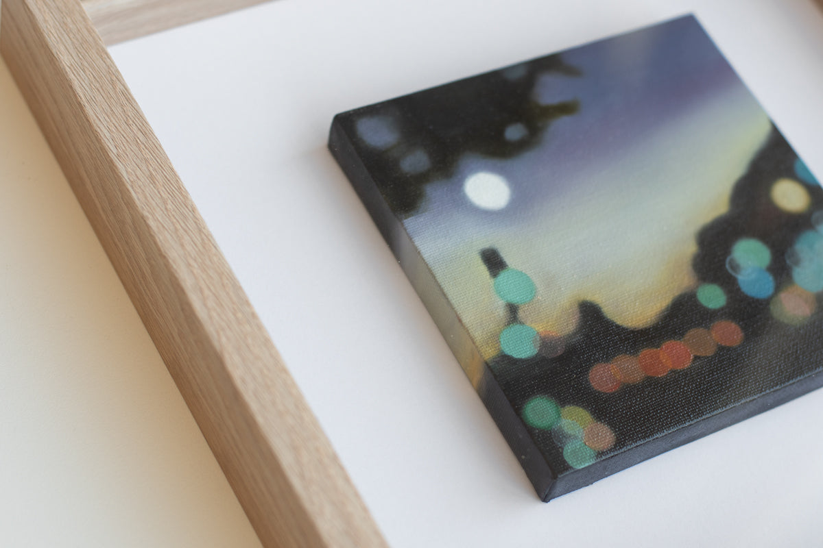 Pulse of the City - Nightscape Bokeh original oil painting on canvas