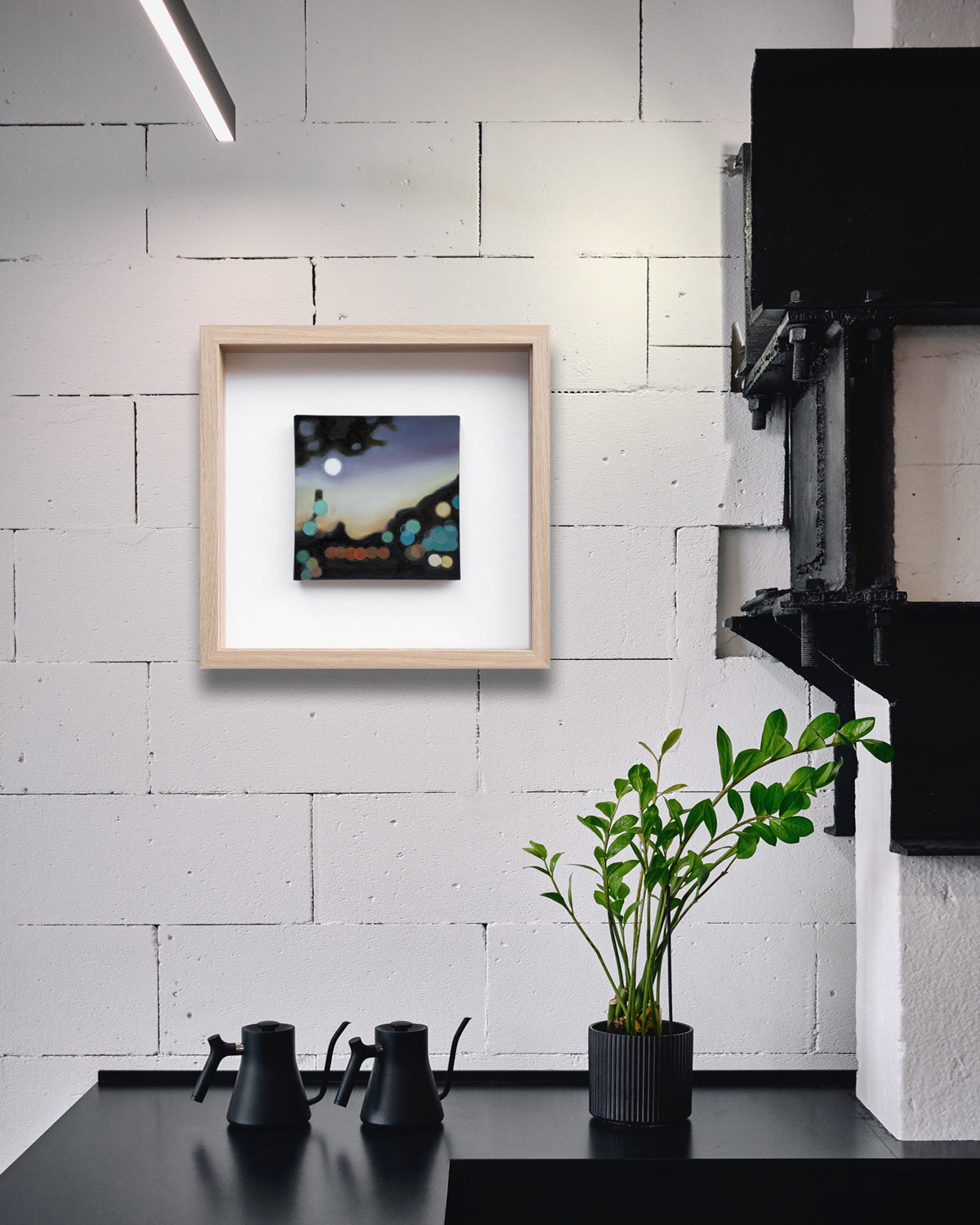 Pulse of the City - Nightscape Bokeh original oil painting on canvas