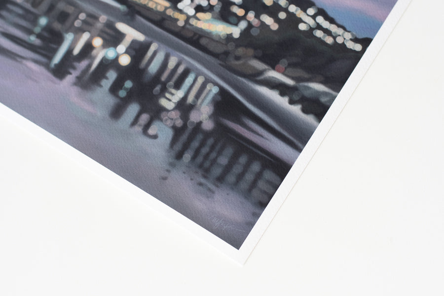 Close-up of St Clair Beach, Dunedin; a fine art print with a white border
