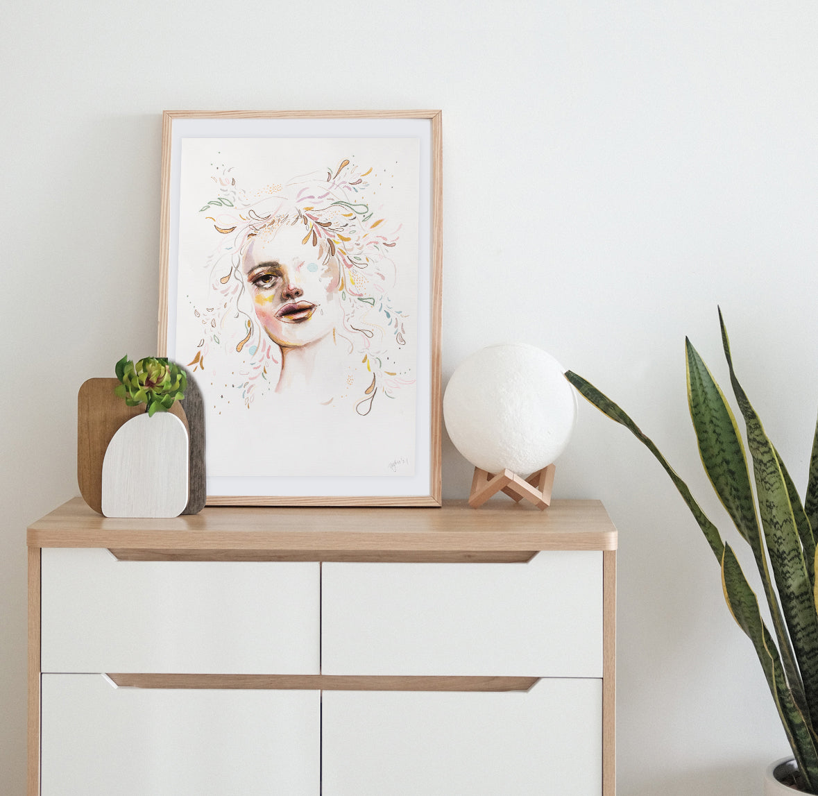 The Element of Surprise - original mixed media portrait