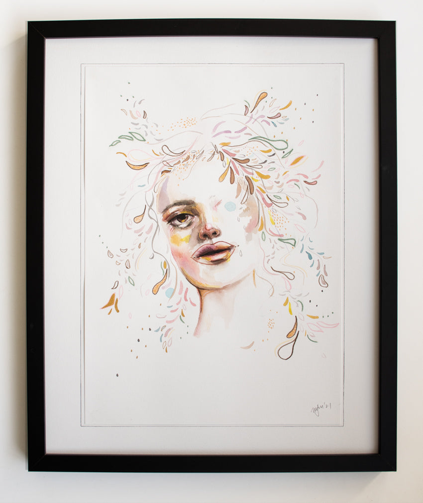The Element of Surprise - original mixed media portrait