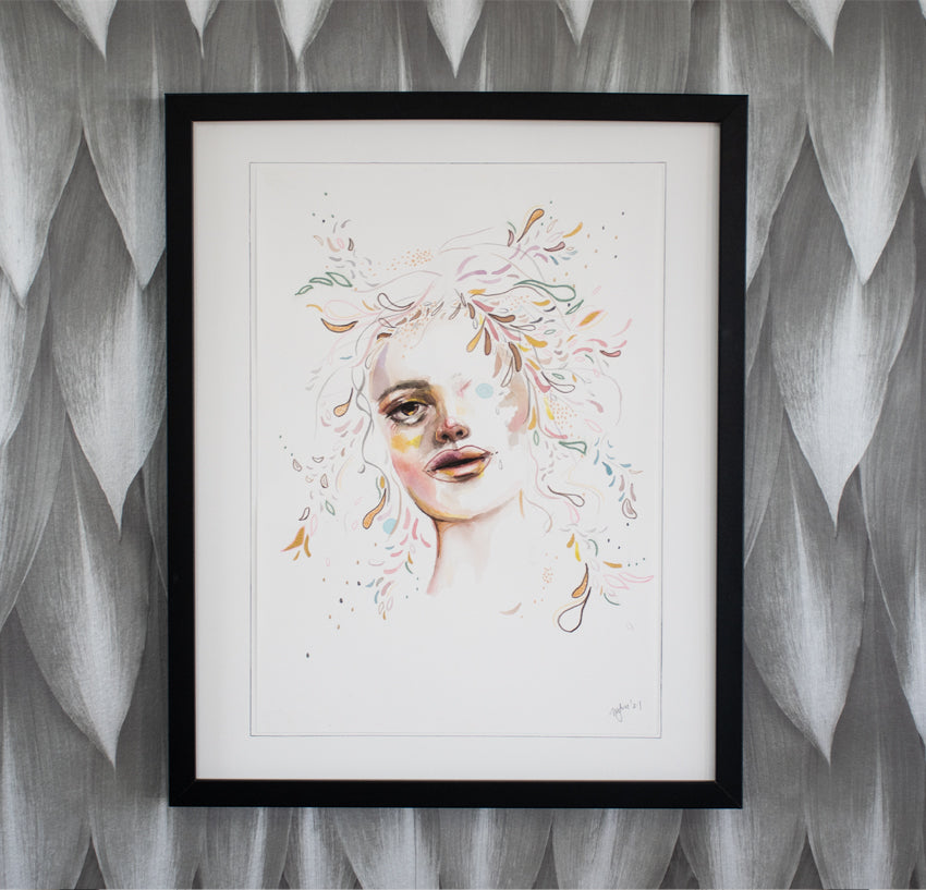 The Element of Surprise - original mixed media portrait