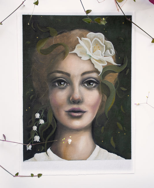 Snowdrops - original oil portrait