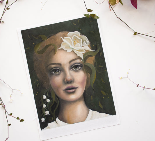Snowdrops - original oil portrait